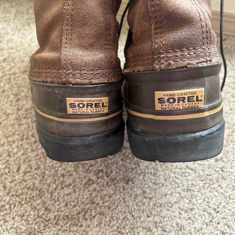 Sorel Boots Men's 11 Maverick Brown Leather Winter Waterproof Tall Duck Lace Up - Picture 13 of 14